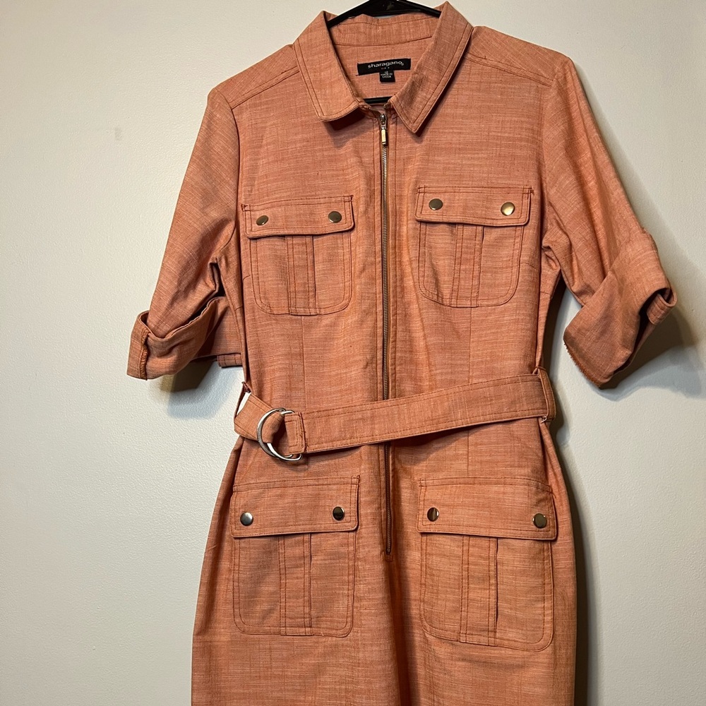 Sharagano size 12 knee length peach